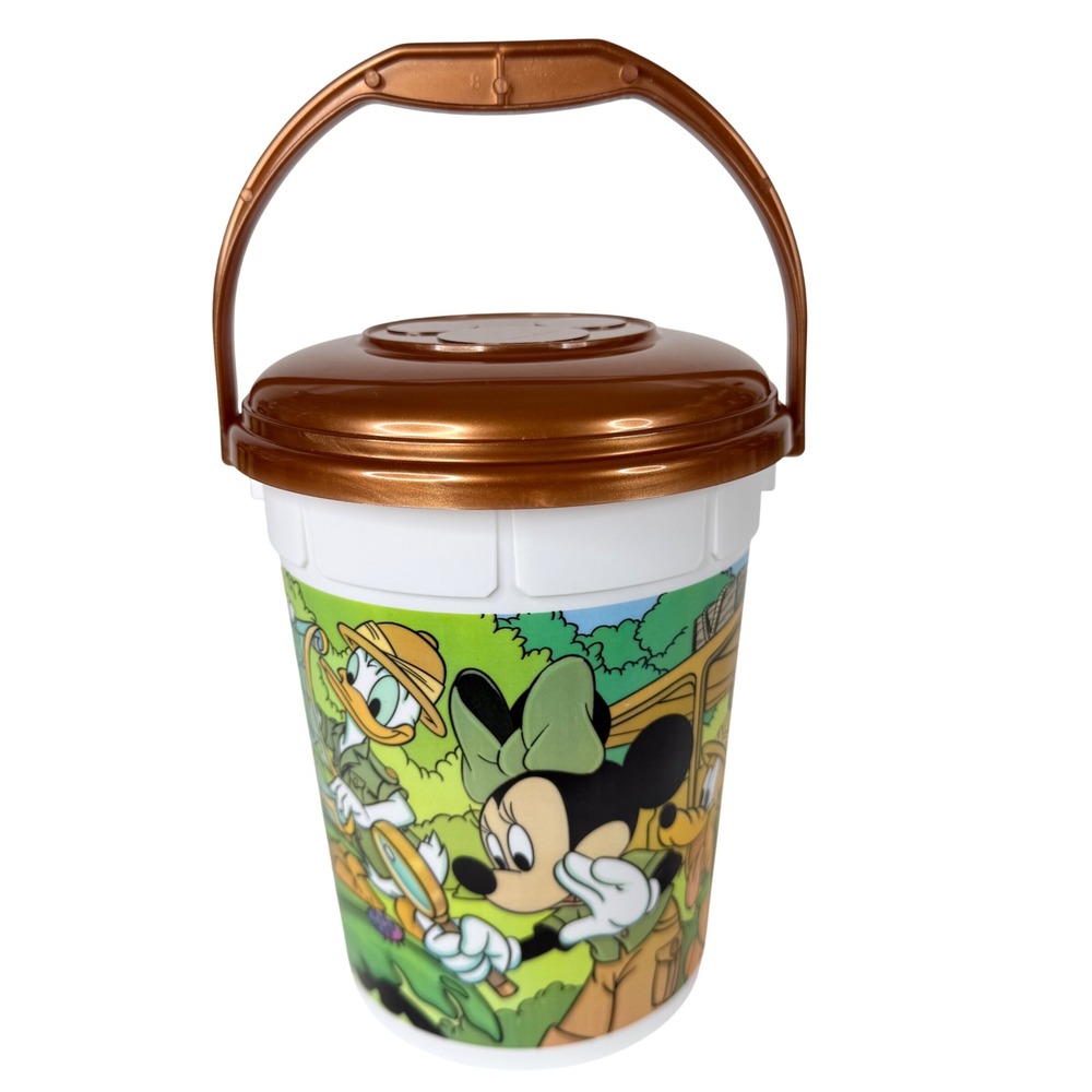 Disney Popcorn Bucket Whirley Animal Kingdom Safari Mickey Minnie Goofy With Lid